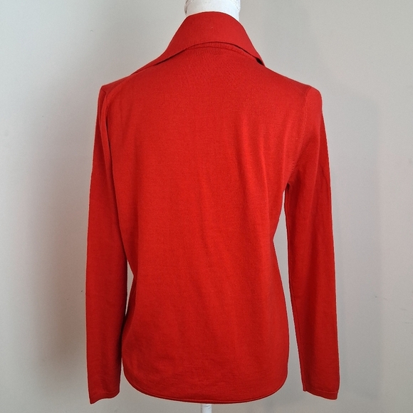 Dior Uniforms Red Wool Blouse with Scarf Detail Size Medium - Picture 4 of 9